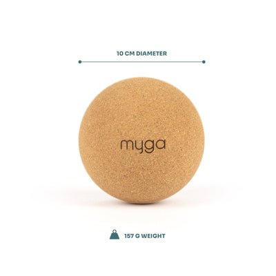 Myga 10cm natural cork massage ball weighing 157g