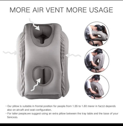Inflatable Travel Pillow & Cushion – Airplane Comfort