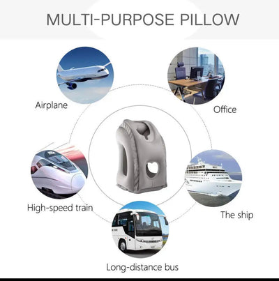Inflatable Travel Pillow & Cushion – Airplane Comfort