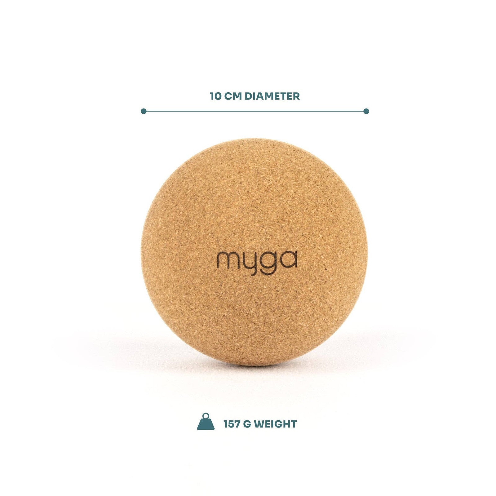 Myga 10cm natural cork massage ball weighing 157g