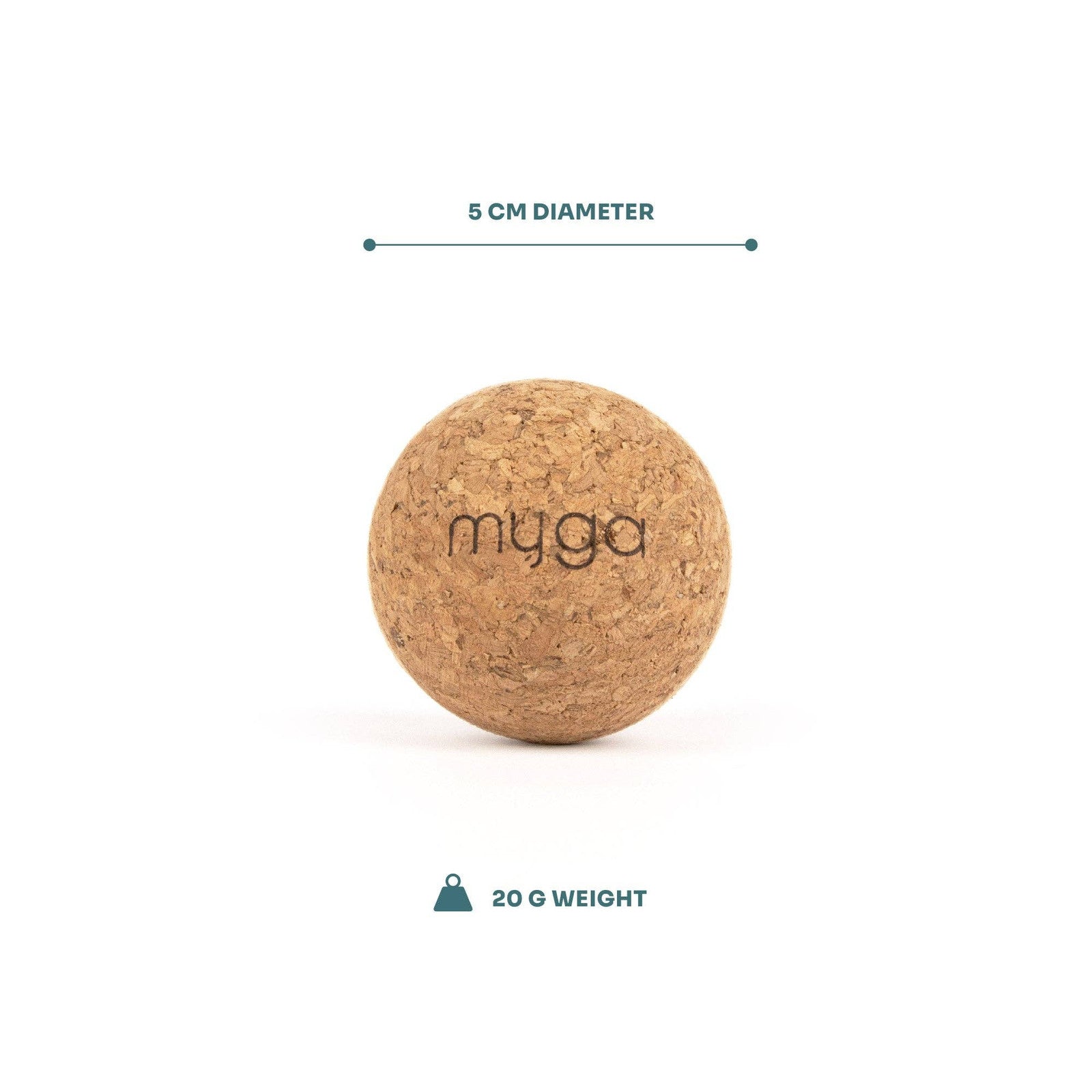 Myga 5cm natural cork massage ball weighing 20g