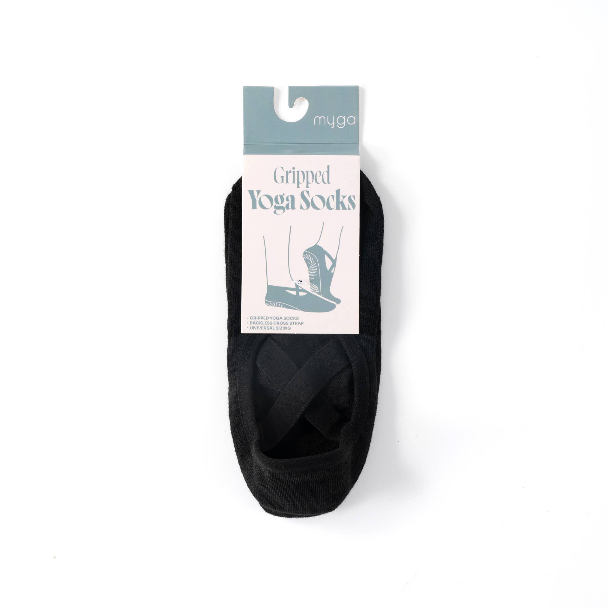 Backless Cross-Strap Gripped Yoga Socks – Non-Slip.