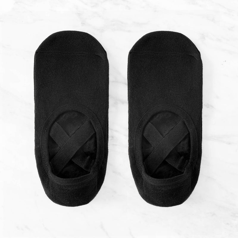 Backless Cross-Strap Gripped Yoga Socks – Non-Slip.