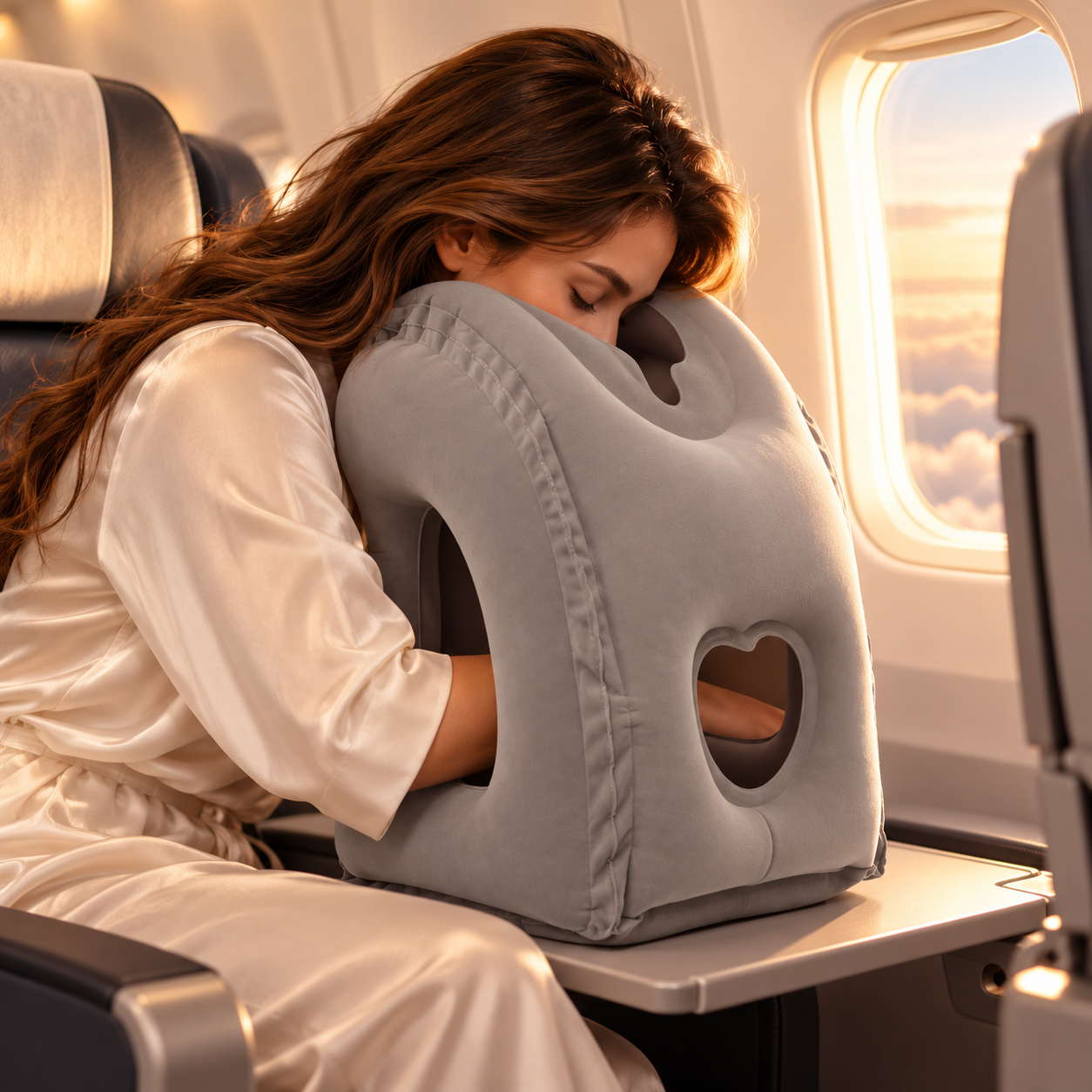 Inflatable Travel Pillow & Cushion – Airplane Comfort