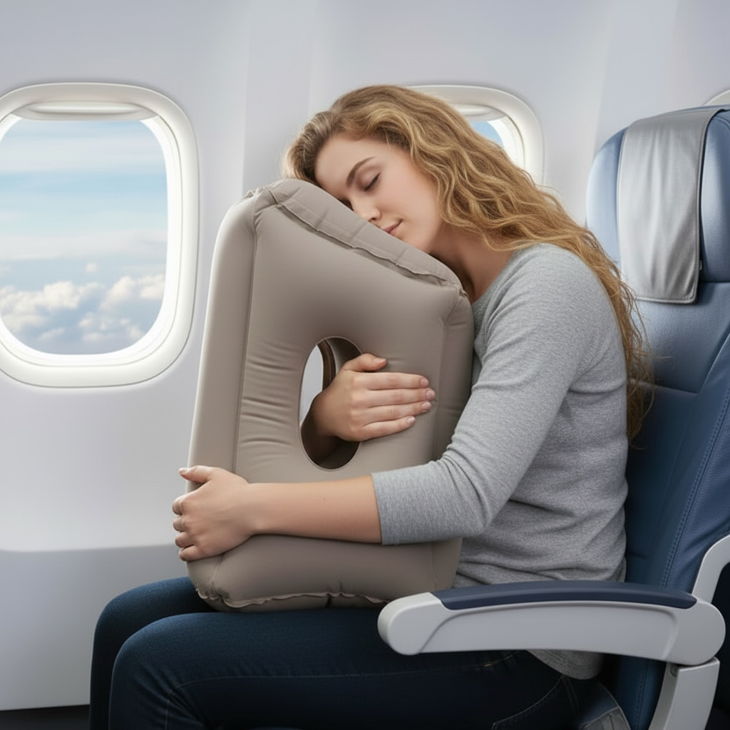 Inflatable travel cushion