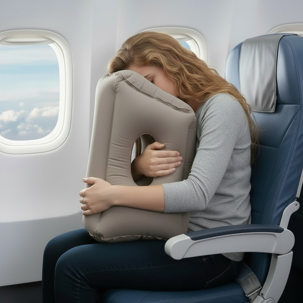 Inflatable travel cushion