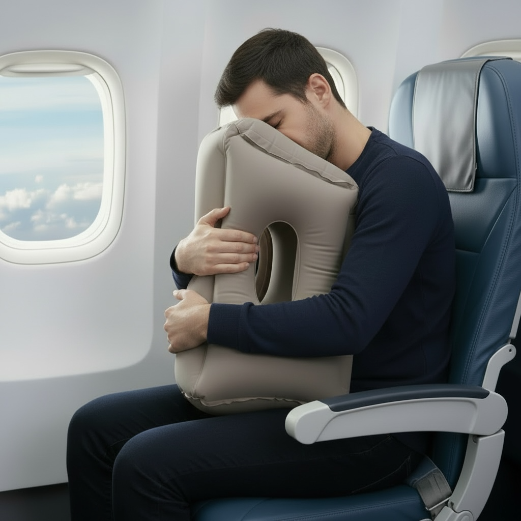 Inflatable travel cushion
