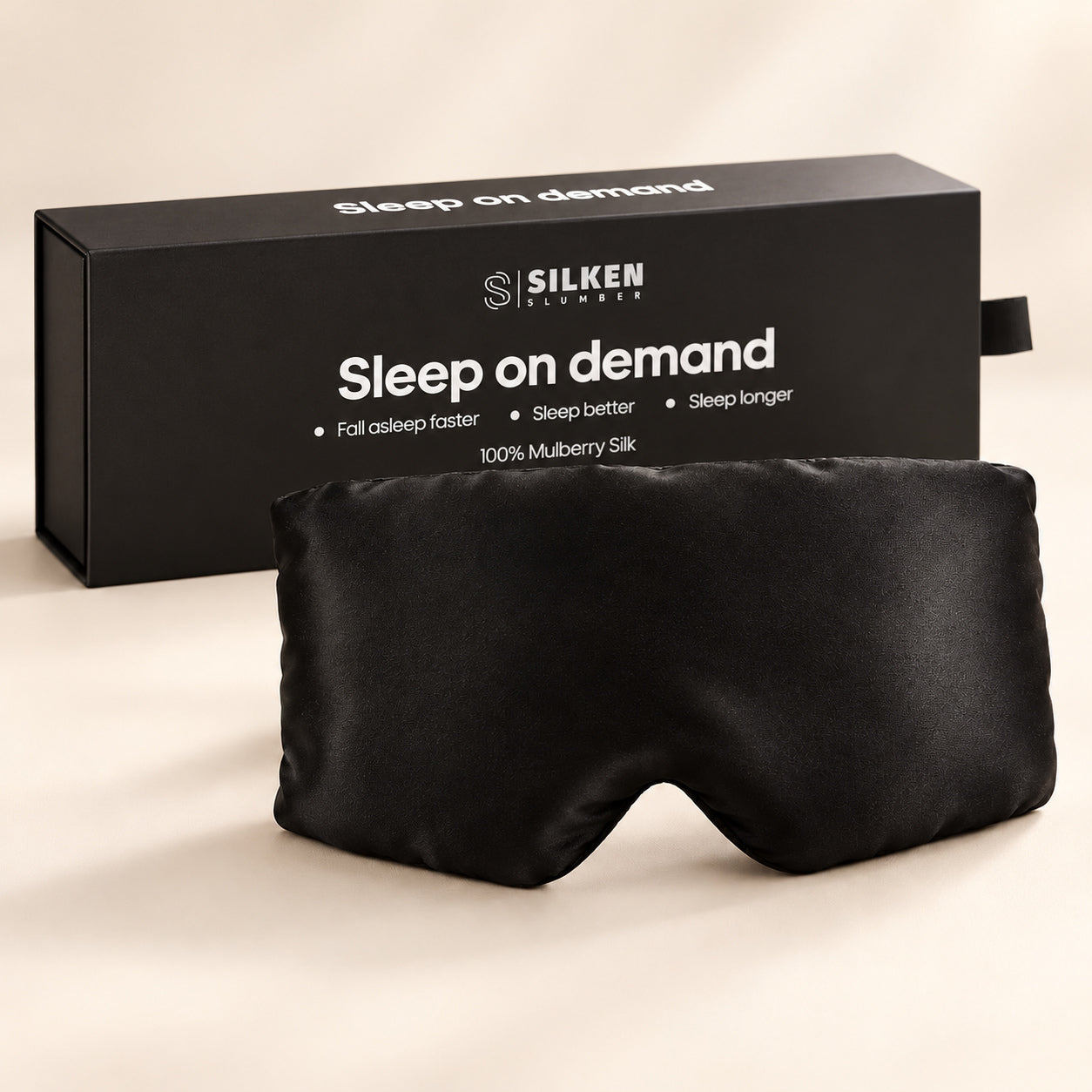 Silken Slumber mulberry silk sleep mask shown as a product