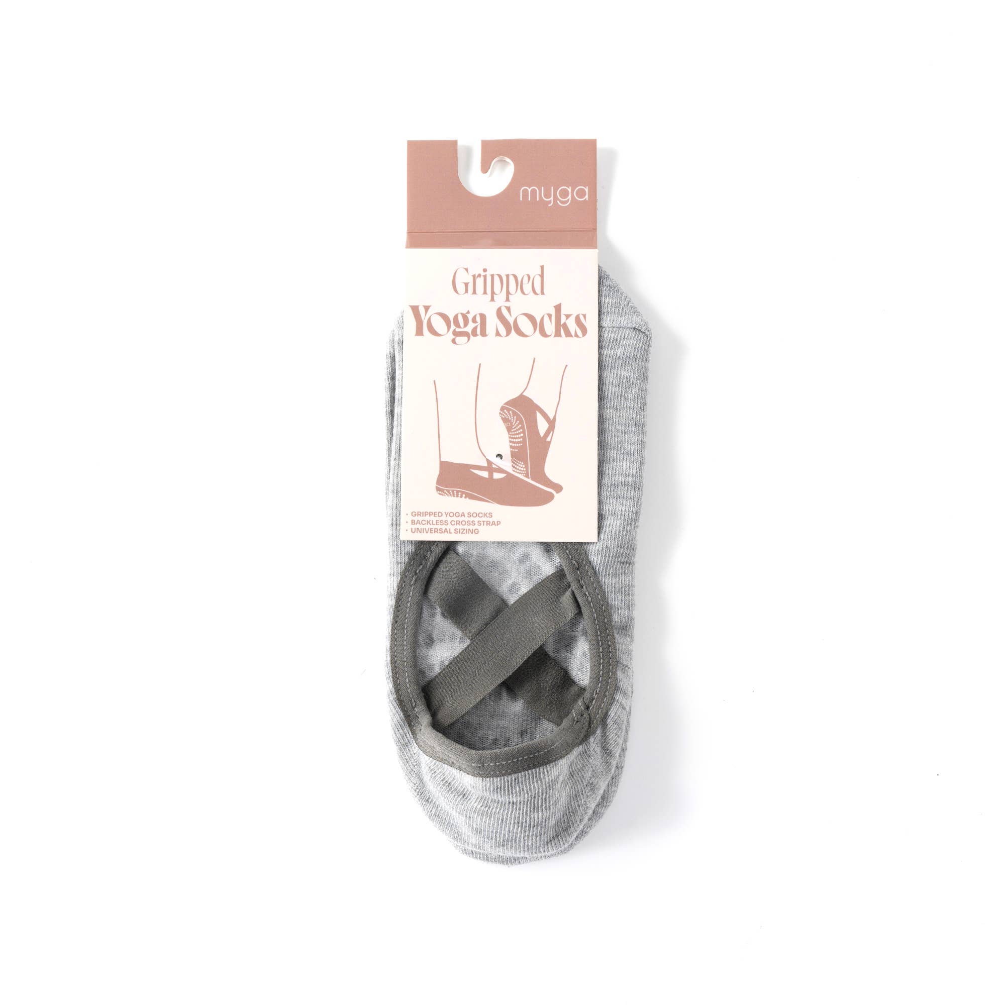 Backless Cross-Strap Gripped Yoga Socks – Non-Slip.